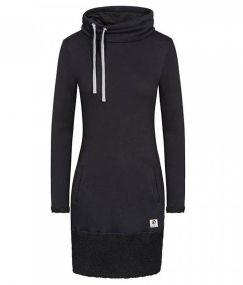 Toody Shawl Hoody Kleid - schwarz