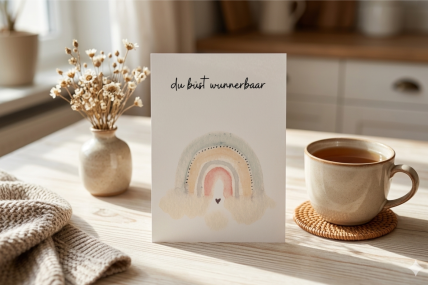 Postkarte: "du büst wunnerbaar"