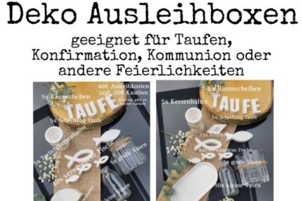 Deko Ausleihbox für Taufen, Konfirmation, Kommunion etc.