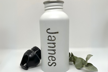 Einschulung- Trinkflasche aus Edelstahl in zwei Farben mit Gravur