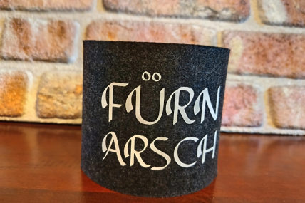 Toilettenpapier Banderole aus Filz perfektes kleines Geschenk mit Humor! "Für´n Arsch"