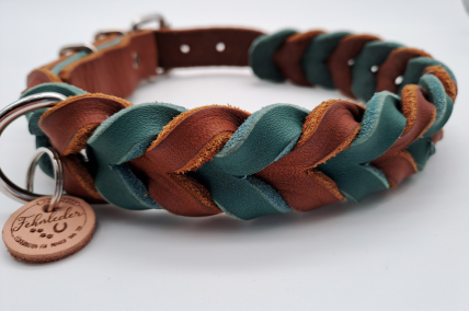 Fettlederhalsband whisky-petrol