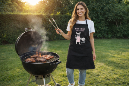 Grillschürze mit französischer Bulldogge "Hier grillt der Chef"