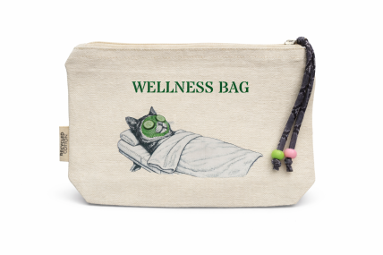 Kulturtasche Wellness Bag mit "entspannter" Katze