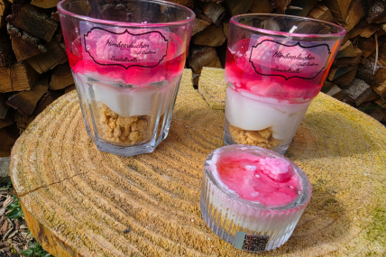Himbeerkuchen Dessertkerze