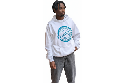 Hoodie „Hoch im Norden - Friesland“ – Farbe Weiß