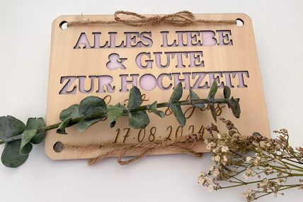 Hochzeit- Personalisierte Hochzeitskarte für Geldgeschenke- Schriftzug