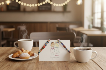 Postkarte: "Fründinnen för immer"