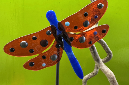 Libelle Rot/Blau