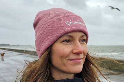 Schietwetter-Mütze - Farbe Beige - Druck Weiß