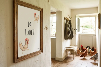 Kunstdruck „Hühner“ – Dat lööpt!