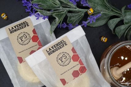 Lavendel Honigseife aus eigener Imkerei - mild und rein – mit Olivenöl 40 Gramm