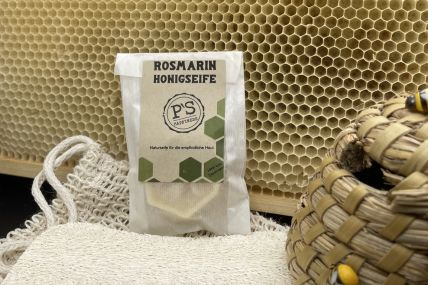 Rosmarin Honigseife aus eigener Imkerei - mild und rein – mit Olivenöl 15 Gramm