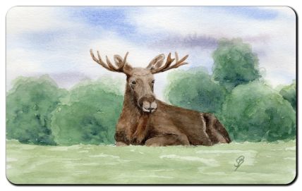 Aquarell Brettchen Frühstücksbrettchen Schweden Elch Elche SW4