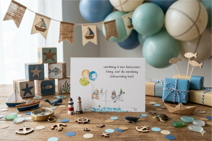 Postkarte: "Vandaag is een besünners Daag" Blau