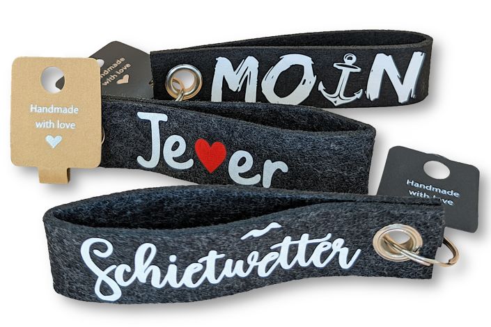 Filz-Schlüsselanhänger mit verschiedenen Motiven