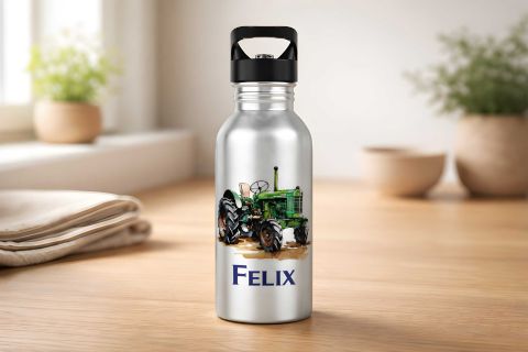 Trinkflasche Traktor-Design – mit Name – 400/500/600 ml