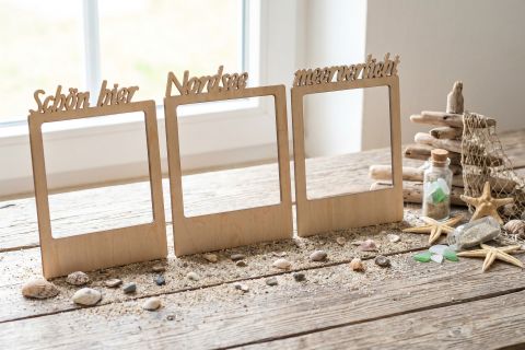 Motiv-Fotorahmen aus Birkenholz - verschiedene Varianten