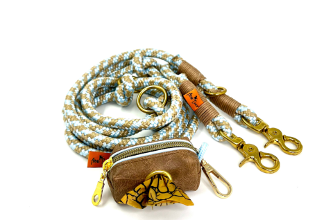 Set hellblau/beige/gold large  Leine & Schietbüddel 