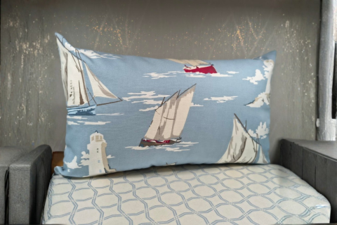 Kissen Maritim Segelschiff 100%Baumwolle 30x50cm