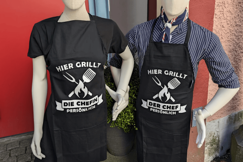Grillschürze „Hier grillt der Chef/die Chefin persönlich“