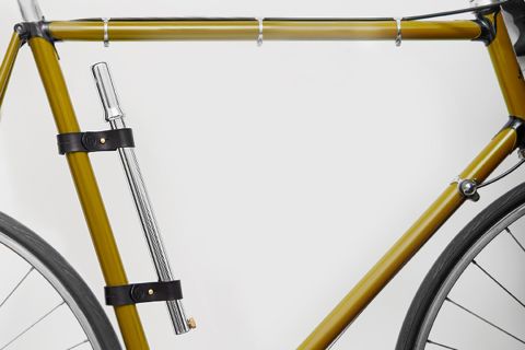 Fahrrad-Luftpumpenhalter aus Leder Farbe Schwarz mit Antirutschstreifen