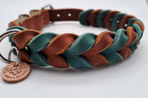 Fettlederhalsband whisky-petrol