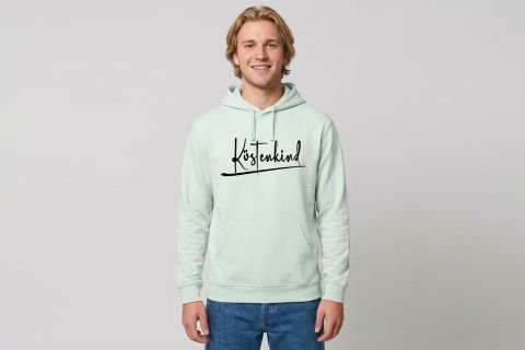 Hoodie „Küstenkind“ – Farbe Mint, Druck Schwarz