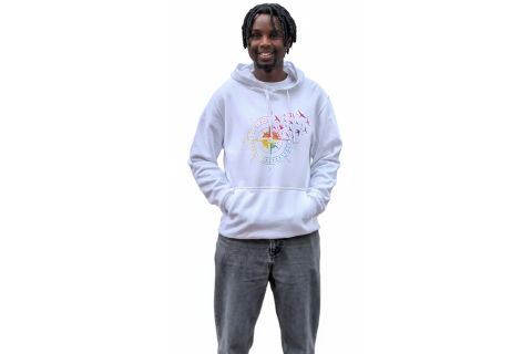 Hoodie „Kompass mit Zugvögeln“ – Farbe Weiß