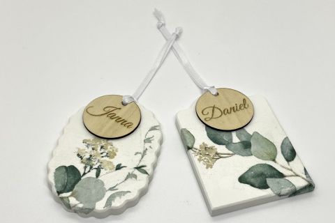 Hochzeit- Giveaway und Platzkarte in einem- Eukalyptus