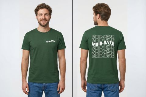 T-Shirt „Moin Jever“ - Farbe Dunkelgrün - Druck Weiß
