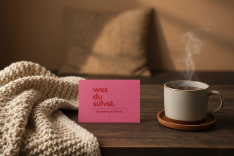 Postkarte: "Wes du sülvst"