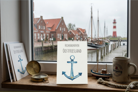 Postkarte: „Heimaadhaven Oostfreesland“