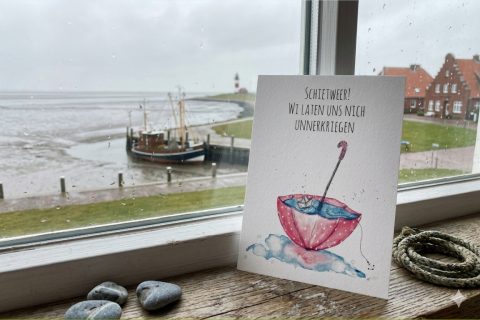 Postkarte: „Schietweer!“