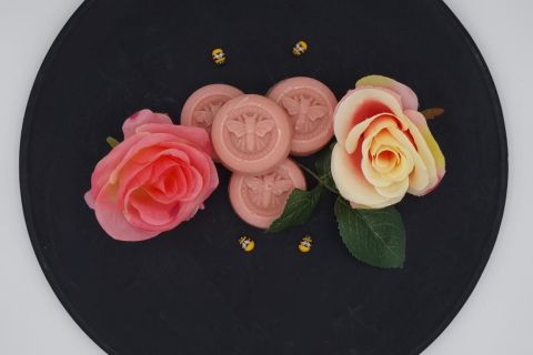 Sylter Rose Honigseife aus eigener Imkerei - mild und rein – mit Olivenöl 40 Gramm