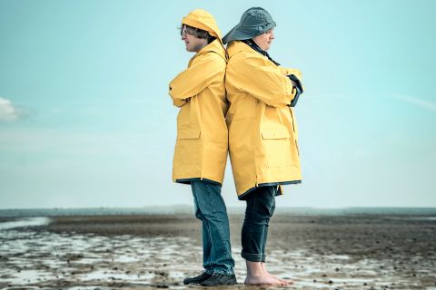 Südwester Regenhut kombiniert mit Friesennerz