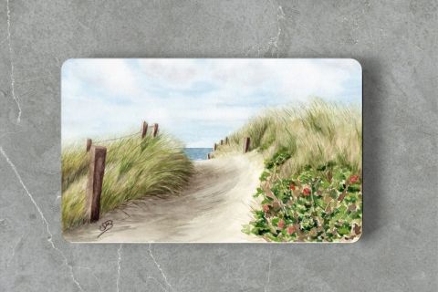 Aquarell Brettchen Frühstücksbrettchen Strand Meer Nordsee Ostsee Sylt16