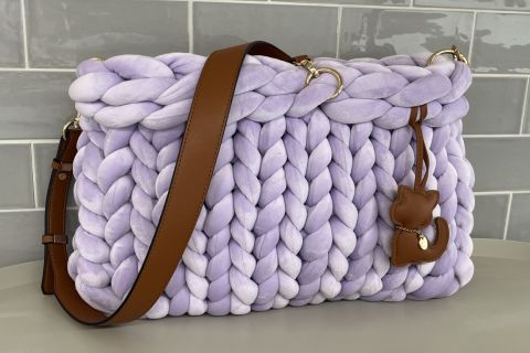 Strickbag Flieder Samt
