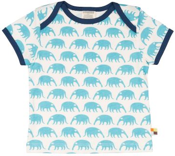 Kurzarm-Shirt mit Druck - hellblau