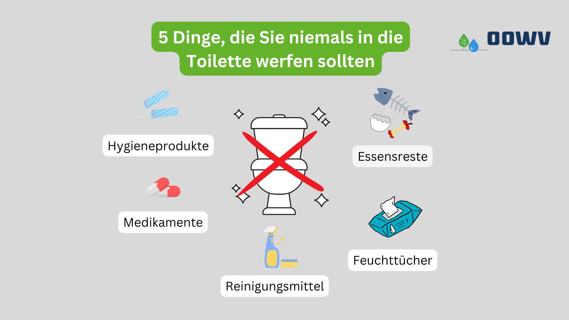 Stopp! Nicht alles geh&ouml;rt in die Toilette.